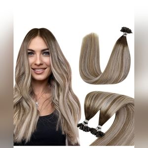 18" 100% Human Hair U Tip Extensions 50g 50pcs #3/8/22